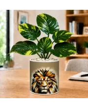 Artificial Tree Ceramic Photo Pot With White Stones 3x4 Inch (F166614)