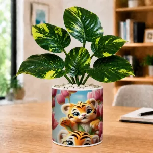 Artificial Tree Ceramic Photo Pot With White Stones 3x4 Inch (F166617) Artificial Tree Ceramic Photo Pot With White Stones 3x4 Inch (F166617)