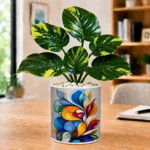 Artificial Tree Ceramic Photo Pot With White Stones 3x4 Inch (F166618) Artificial Tree Ceramic Photo Pot With White Stones 3x4 Inch (F166618)