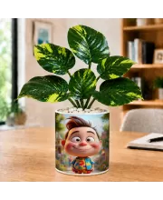Artificial Tree Ceramic Photo Pot With White Stones 3x4 Inch (F166621)