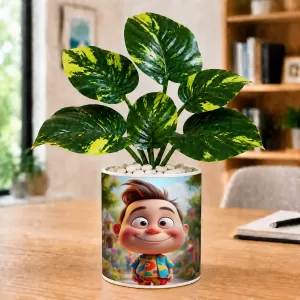 Artificial Tree Ceramic Photo Pot With White Stones 3x4 Inch (F166621) Artificial Tree Ceramic Photo Pot With White Stones 3x4 Inch (F166621)