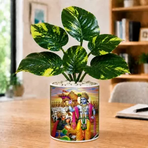 Artificial Tree Ceramic Photo Pot With White Stones 3x4 Inch (F166622) Artificial Tree Ceramic Photo Pot With White Stones 3x4 Inch (F166622)