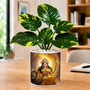 Artificial Tree Ceramic Photo Pot With White Stones 3x4 Inch (F166623) Artificial Tree Ceramic Photo Pot With White Stones 3x4 Inch (F166623)