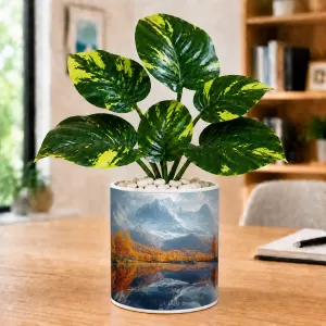 Artificial Tree Ceramic Photo Pot With White Stones 3x4 Inch (F166625) Artificial Tree Ceramic Photo Pot With White Stones 3x4 Inch (F166625)