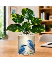 Artificial Tree Ceramic Photo Pot With White Stones 3x4 Inch (F166626)