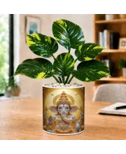 Artificial Tree Ceramic Photo Pot With White Stones 3x4 Inch (F166632)