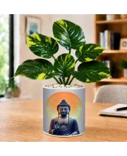 Artificial Tree Ceramic Photo Pot With White Stones 3x4 Inch (F166637)