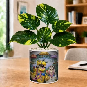 Artificial Tree Ceramic Photo Pot With White Stones 3x4 Inch (F166638) Artificial Tree Ceramic Photo Pot With White Stones 3x4 Inch (F166638)