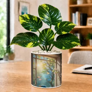 Artificial Tree Ceramic Photo Pot With White Stones 3x4 Inch (F166639) Artificial Tree Ceramic Photo Pot With White Stones 3x4 Inch (F166639)
