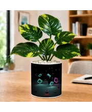 Artificial Tree Ceramic Photo Pot With White Stones 3x4 Inch (F166640)