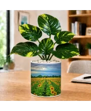 Artificial Tree Ceramic Photo Pot With White Stones 3x4 Inch (F166643)