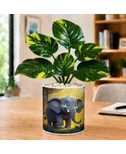 Artificial Tree Ceramic Photo Pot With White Stones 3x4 Inch (F166644)