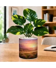 Artificial Tree Ceramic Photo Pot With White Stones 3x4 Inch (F166645)