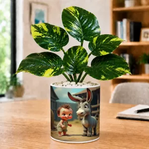 Artificial Tree Ceramic Photo Pot With White Stones 3x4 Inch (F166650) Artificial Tree Ceramic Photo Pot With White Stones 3x4 Inch (F166650)