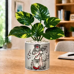 Artificial Tree Ceramic Photo Pot With White Stones 3x4 Inch (F166654) Artificial Tree Ceramic Photo Pot With White Stones 3x4 Inch (F166654)