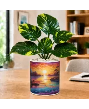 Artificial Tree Ceramic Photo Pot With White Stones 3x4 Inch (F166656)