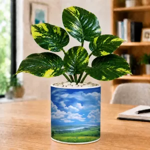 Artificial Tree Ceramic Photo Pot With White Stones 3x4 Inch (F166659) Artificial Tree Ceramic Photo Pot With White Stones 3x4 Inch (F166659)