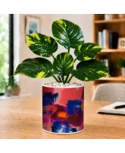 Artificial Tree Ceramic Photo Pot With White Stones 3x4 Inch (F166660)