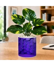 Artificial Tree Ceramic Photo Pot With White Stones 3x4 Inch (F166661)