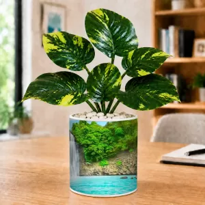 Artificial Tree Ceramic Photo Pot With White Stones 3x4 Inch (F166665) Artificial Tree Ceramic Photo Pot With White Stones 3x4 Inch (F166665)