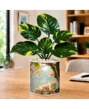 Artificial Tree Ceramic Photo Pot With White Stones 3x4 Inch (F166667)