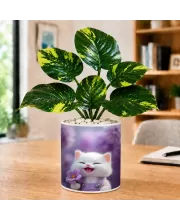 Artificial Tree Ceramic Photo Pot With White Stones 3x4 Inch (F166668)