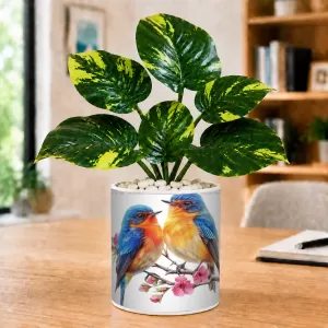 Artificial Tree Ceramic Photo Pot With White Stones 3x4 Inch (F166669) Artificial Tree Ceramic Photo Pot With White Stones 3x4 Inch (F166669)