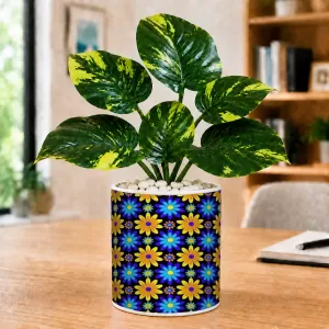 Artificial Tree Ceramic Photo Pot With White Stones 3x4 Inch (F166671)
