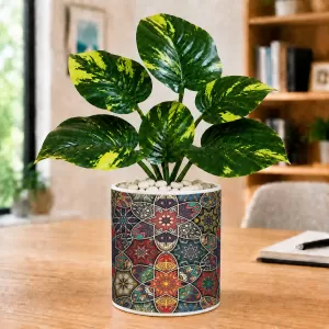 Artificial Tree Ceramic Photo Pot With White Stones 3x4 Inch (F166673) Artificial Tree Ceramic Photo Pot With White Stones 3x4 Inch (F166673)