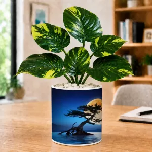 Artificial Tree Ceramic Photo Pot With White Stones 3x4 Inch (F166675) Artificial Tree Ceramic Photo Pot With White Stones 3x4 Inch (F166675)