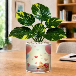 Artificial Tree Ceramic Photo Pot With White Stones 3x4 Inch (F166678) Artificial Tree Ceramic Photo Pot With White Stones 3x4 Inch (F166678)