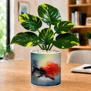 Artificial Tree Ceramic Photo Pot With White Stones 3x4 Inch (F166679) Artificial Tree Ceramic Photo Pot With White Stones 3x4 Inch (F166679)