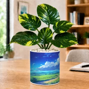 Artificial Tree Ceramic Photo Pot With White Stones 3x4 Inch (F166681) Artificial Tree Ceramic Photo Pot With White Stones 3x4 Inch (F166681)