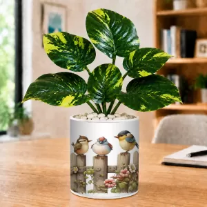 Artificial Tree Ceramic Photo Pot With White Stones 3x4 Inch (F166682) Artificial Tree Ceramic Photo Pot With White Stones 3x4 Inch (F166682)