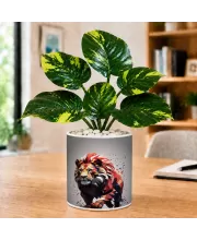 Artificial Tree Ceramic Photo Pot With White Stones 3x4 Inch (F166685)