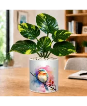 Artificial Tree Ceramic Photo Pot With White Stones 3x4 Inch (F166690)