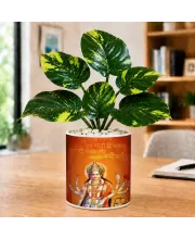 Artificial Tree Ceramic Photo Pot With White Stones 3x4 Inch (F166695)