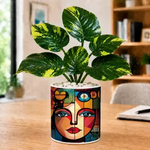 Artificial Tree Ceramic Photo Pot With White Stones 3x4 Inch (F166696) Artificial Tree Ceramic Photo Pot With White Stones 3x4 Inch (F166696)