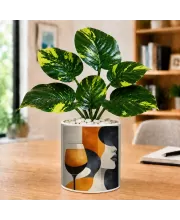 Artificial Tree Ceramic Photo Pot With White Stones 3x4 Inch (F166698)