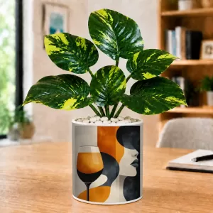 Artificial Tree Ceramic Photo Pot With White Stones 3x4 Inch (F166698) Artificial Tree Ceramic Photo Pot With White Stones 3x4 Inch (F166698)