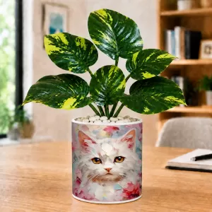 Artificial Tree Ceramic Photo Pot With White Stones 3x4 Inch (F166699) Artificial Tree Ceramic Photo Pot With White Stones 3x4 Inch (F166699)