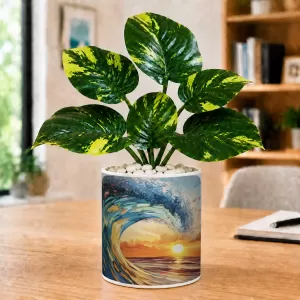 Artificial Tree Ceramic Photo Pot With White Stones 3x4 Inch (F166700) Artificial Tree Ceramic Photo Pot With White Stones 3x4 Inch (F166700)