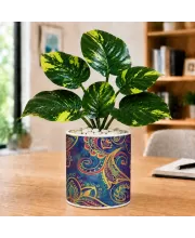 Artificial Tree Ceramic Photo Pot With White Stones 3x4 Inch (F166701)