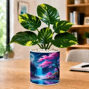 Artificial Tree Ceramic Photo Pot With White Stones 3x4 Inch (F166704) Artificial Tree Ceramic Photo Pot With White Stones 3x4 Inch (F166704)