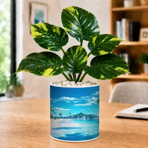 Artificial Tree Ceramic Photo Pot With White Stones 3x4 Inch (F166719) Artificial Tree Ceramic Photo Pot With White Stones 3x4 Inch (F166719)
