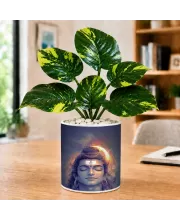 Artificial Tree Ceramic Photo Pot With White Stones 3x4 Inch (F166722)