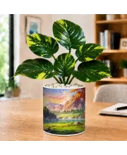 Artificial Tree Ceramic Photo Pot With White Stones 3x4 Inch (F166724)