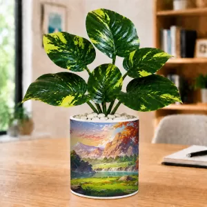 Artificial Tree Ceramic Photo Pot With White Stones 3x4 Inch (F166724) Artificial Tree Ceramic Photo Pot With White Stones 3x4 Inch (F166724)