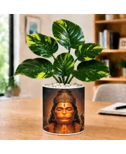 Artificial Tree Ceramic Photo Pot With White Stones 3x4 Inch (F166726)
