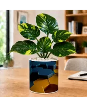 Artificial Tree Ceramic Photo Pot With White Stones 3x4 Inch (F166728)